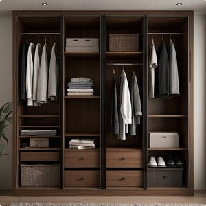 <span class=keywords><strong>Armarios</strong></span> de Madera con Puertas Corredizas <span class=keywords><strong>a</strong></span> Precio Económico, Muebles Modernos para Dormitorio, Juego Completo de Madera Contrachapada Laminada con Melamina, Diseño de Armario - Product Image 2