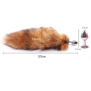 Tapón <span class=keywords><strong>Anal</strong></span> de Acero con Cola de Zorro, Juguete Sexual <span class=keywords><strong>Anal</strong></span> con Cola de Zorro Roja Grande - Product Image 2