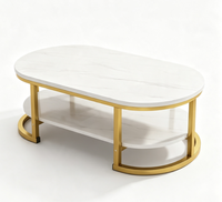 Table basse en bois minimaliste moderne avec structure métallique - Design compact, multifonctionnelle, style luxe léger pour salon, chambre, maison