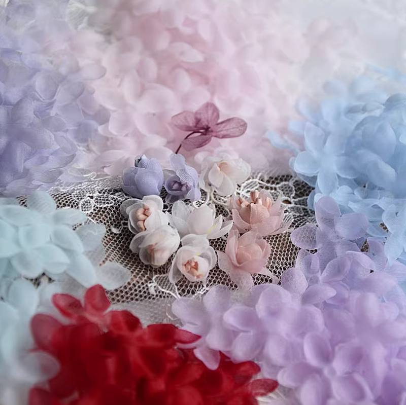 2 9CM Handmade Four Petal Satin