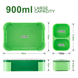 Qijia Mini Bento <b>Box</b> 800-1000ml Microwaveable Separate Sealed Lunch <b>Box</b> For Children - Product Image 2