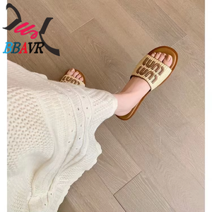 Sandalias Planas de Mujer con Parte Superior Tejida de PU Vintage, con Entresuela y Plantilla de EVA para Playa, Verano y Aire Libre - Product Image 4