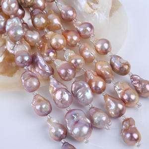 Perlas Barrocas de Agua Dulce Púrpuras Cortas de 18 cm, Perlas Sueltas Naturales Blancas de 15-18 mm para Accesorios de Joyería DIY - Product Image 1