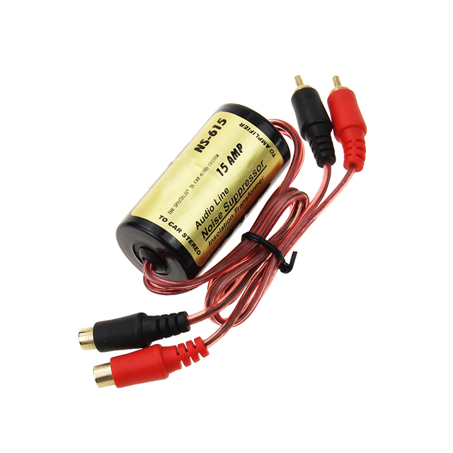 Universal 15A/20A/25A Audio Ground Loop Noise Isolator Filter for Car Audio Electric Hum Noise Reducer