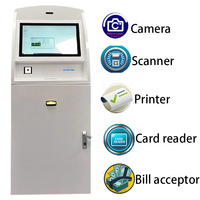 Stan pembayaran mandiri Acceptor Cash berdiri gratis dengan pembaca kartu RFID