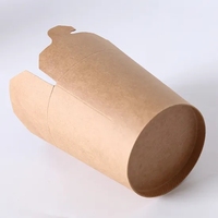 Boîte à nouilles à fond rond 64oz seau en papier de poulet frit kfc récipient à collation en papier kraft jetable personnalisé