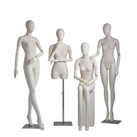 Mannequin Torse Femme en Fibre de Verre Entièrement Recouvert de Tissu Blanc Crème, Modèle de Présentation de Vêtements pour Magasin de Mode