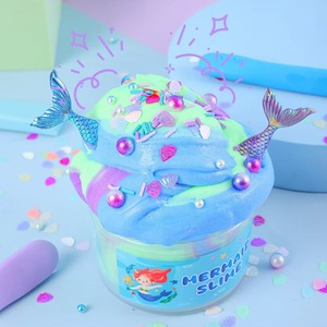 Cross-border Explosions 200ml Ice Cream Mermaid Yellow Oild <b>Slime</b> Set Children's Educational Decompression <b>Toy</b> DIY Set - Product Image 3