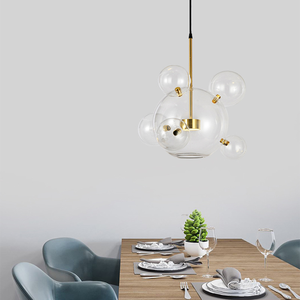 <span class=keywords><strong>Luminaire</strong></span> décoratif nordique moderne en or pour la maison, suspension boule de verre créative pour salon et table à manger - Product Image 2