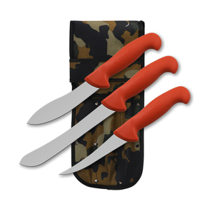 <span class=keywords><strong>Set</strong></span> di <span class=keywords><strong>coltelli</strong></span> <span class=keywords><strong>da</strong></span> caccia con fodero mimetico, coltello <span class=keywords><strong>da</strong></span> <span class=keywords><strong>macellaio</strong></span> stretto in acciaio ad alto tenore di carbonio per scuoiare cervi e coltello curvo per disossare - Product Image 1