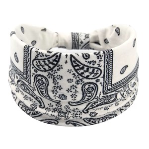 Diadema elástica de algodón anudada estilo bohemio al por mayor, turbante deportivo antideslizante con estampado Paisley europeo-americano, accesorios para el cabello para mujer. - Product Image 2