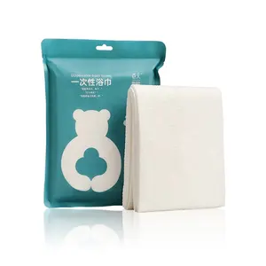 Wholesale White Microfiber One Time Use Shower Towel Bath Soft Cotton Disposable Hotel Bath Towel
