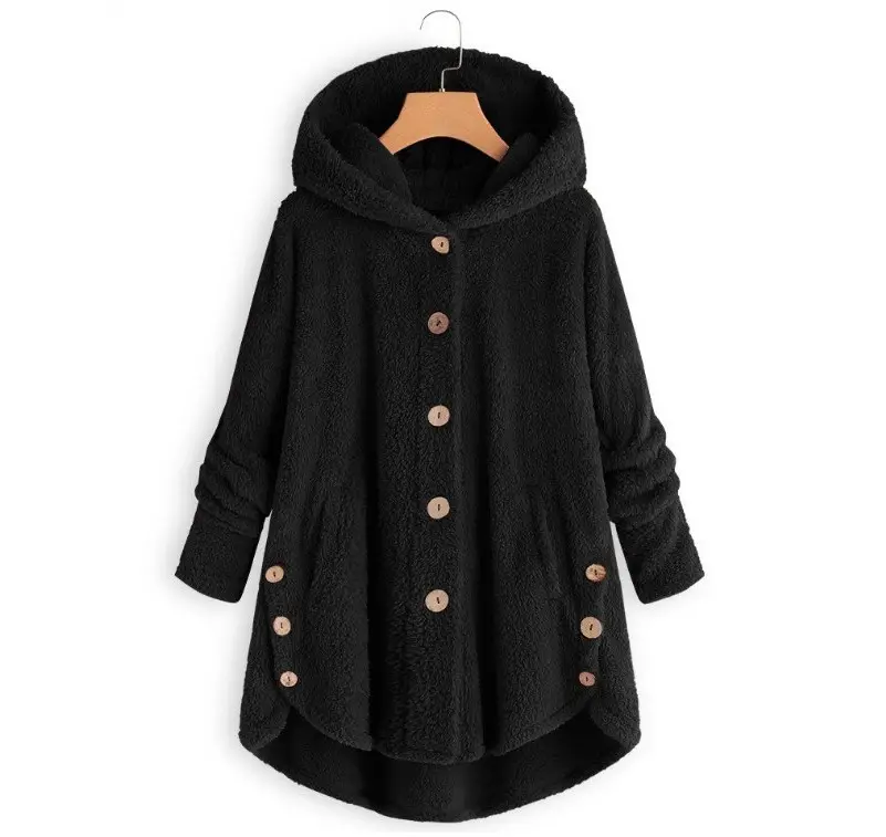 Wholesale Direct Selling 2022 Winter Windproof Fleece Long Trench Coat Women Fur Coat With Hoodie