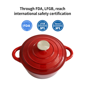 Casserole <span class=keywords><strong>en</strong></span> <span class=keywords><strong>fonte</strong></span> émaillée certifiée LFGB, antiadhésive, écologique, à distribution uniforme de la chaleur, vente chaude transfrontalière, ustensiles de cuisine - Product Image 3