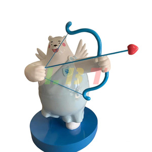 Sculpture d'ours en fibre de verre, mascotte IP de dessin animé, décoration de jardin extérieure peinte, autoportante - Product Image 4