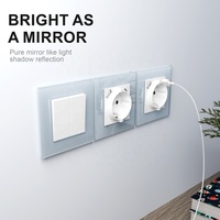 Prise allemande de vente chaude avec doubles ports de charge USB Type A + C prise murale à panneau de verre coloré de haute qualité