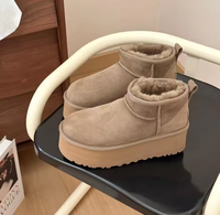 Nouveau concepteur hiver femmes bottes de neige chaud Top qualité laine-fait hauteur augmentant bottes de neige
