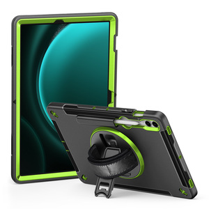 360 °   Funda Giratoria con Correa <span class=keywords><strong>de</strong></span> Mano Antideslizante y Protección para Cámara para Tablet Samsung Galaxy Tab S9 FE <span class=keywords><strong>Plus</strong></span> <span class=keywords><strong>de</strong></span> 12.4 Pulgadas SM-X616 - Product Image 1