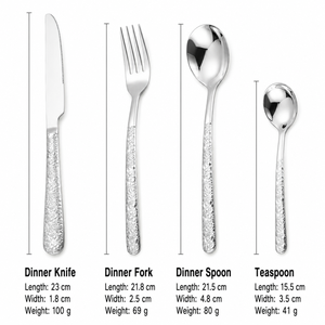 Smooth Polished Eco-Friendly Reusable Stainless Steel <b>Flatware</b> <b>Set</b> 4-Piece Retro Home Party Catering Use - Product Image 6