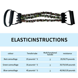 สายปรับแรงดึงที่แขนแบบมัลติฟังก์ชั่นเชือกยางแบบสามรูสายช่วยฝึกออกกำลังกายสามารถปรับแต่งได้ - Product Image 2