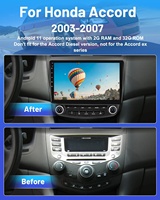Podofo 10.1 "Android Autoradio Stéréo Unité Principale pour Honda Accord 2003-2007 Carplay Android Auto GPS Wifi Hifi Audio RDS Full RCA