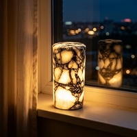Lampe de table LED en marbre naturel moderne, fonctionnant sur piles, style européen luxueux, lampe de chevet pour chambre à coucher, éclairage d'ambiance décoratif