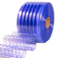 Rouleau de rideaux de porte en plastique transparent PVC, 164 pieds de long x 8 pouces de large x 0,08 pouces d'épaisseur, pour entrées de marché et garages
