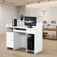 Comptoir de réception en bois moderne et minimaliste, bureau de caisse universel, simple et élégant, pour usage domestique ou hospitalier