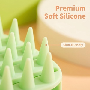 Brosse à shampooing en silicone antidérapante, masseur de cuir chevelu, nettoyage en profondeur, démêlage, soin des cheveux secs et humides, brosse de douche exfoliante pour cheveux, OEM ODM - Product Image 5