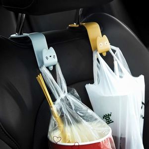 Modern Cute Cat Simplicity Hanger Bar <b>Car</b> Seat <b>Hook</b> Behind-seat Accessories Organizer Plastic 2pcs JY Brand - Product Image 3