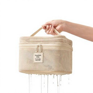 Polyester Mesh Makeup <b>Bag</b> <b>with</b> <b>Zipper</b> Closure <b>Large</b> Capacity Eco-Friendly Travel for <b>Storage</b> Cosmetic Organizer - Product Image 3