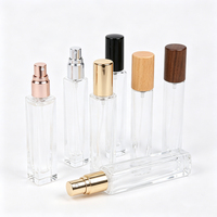Flacons de parfum vides en verre transparent carrés et ronds de 3 ml, 5 ml, 10 ml avec logo personnalisé, rechargeables, pour échantillons de voyage