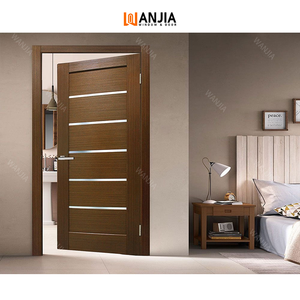 WANJIA Personalização Porta De Madeira Interior <span class=keywords><strong>S</strong></span>ólida Últimas Porta De Madeira De Teca Design Interior MDF Portas Para Casa Design - Product Image 1