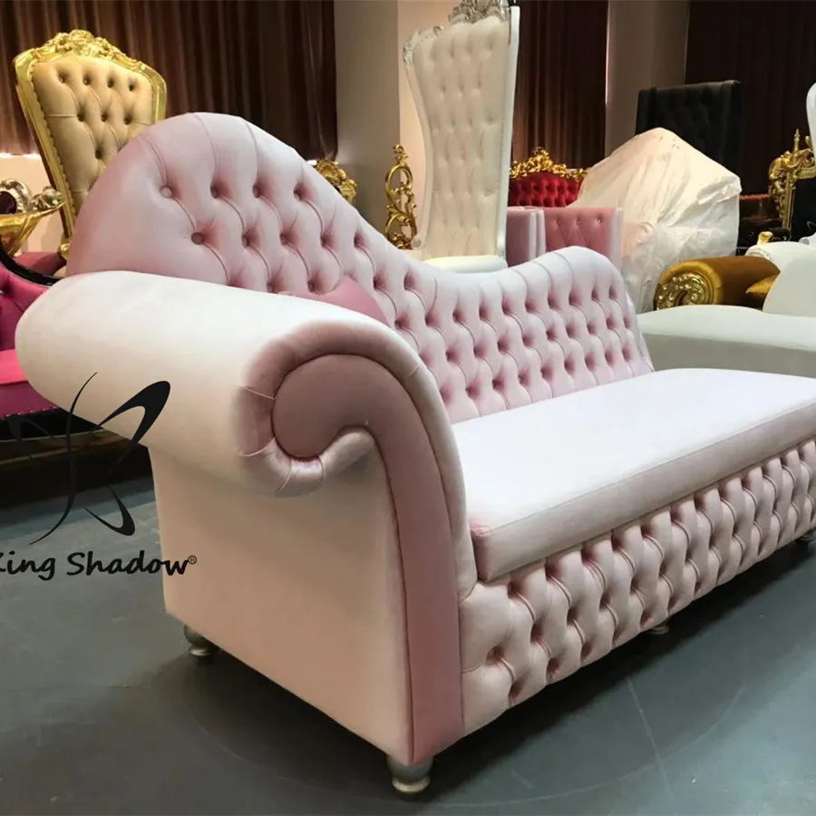 Modern material commercial pink waiting area furniture office sofa for salon use