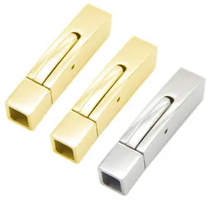 10pcs Gold Stainless Steel Bayonet Clasp 3mm 4mm 5mm 6mm Hole Push Lock DIY Leather Bracelet Snap Clasps Jewelry Making Supplies
