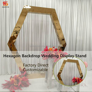 Smooth Stainless Steel Stage <b>Backdrop</b> Stand Hexagonal Design for Wedding Decor Wedding Supplies - Product Image 2