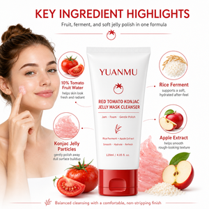 <span class=keywords><strong>Limpiador</strong></span> Facial Vegano OEM/ODM <span class=keywords><strong>de</strong></span> Tomate Rojo, Exfoliante Suave para Piel Sensible y Seca, Hidratante y Delicado - Product Image 3