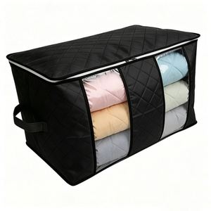 Thicken Non Woven Fabric Quilt Storage Bag Household Large Capacity Clothes Organizer Bag Quilt Storage Bag with <b>Double</b> Window - Product Image 6