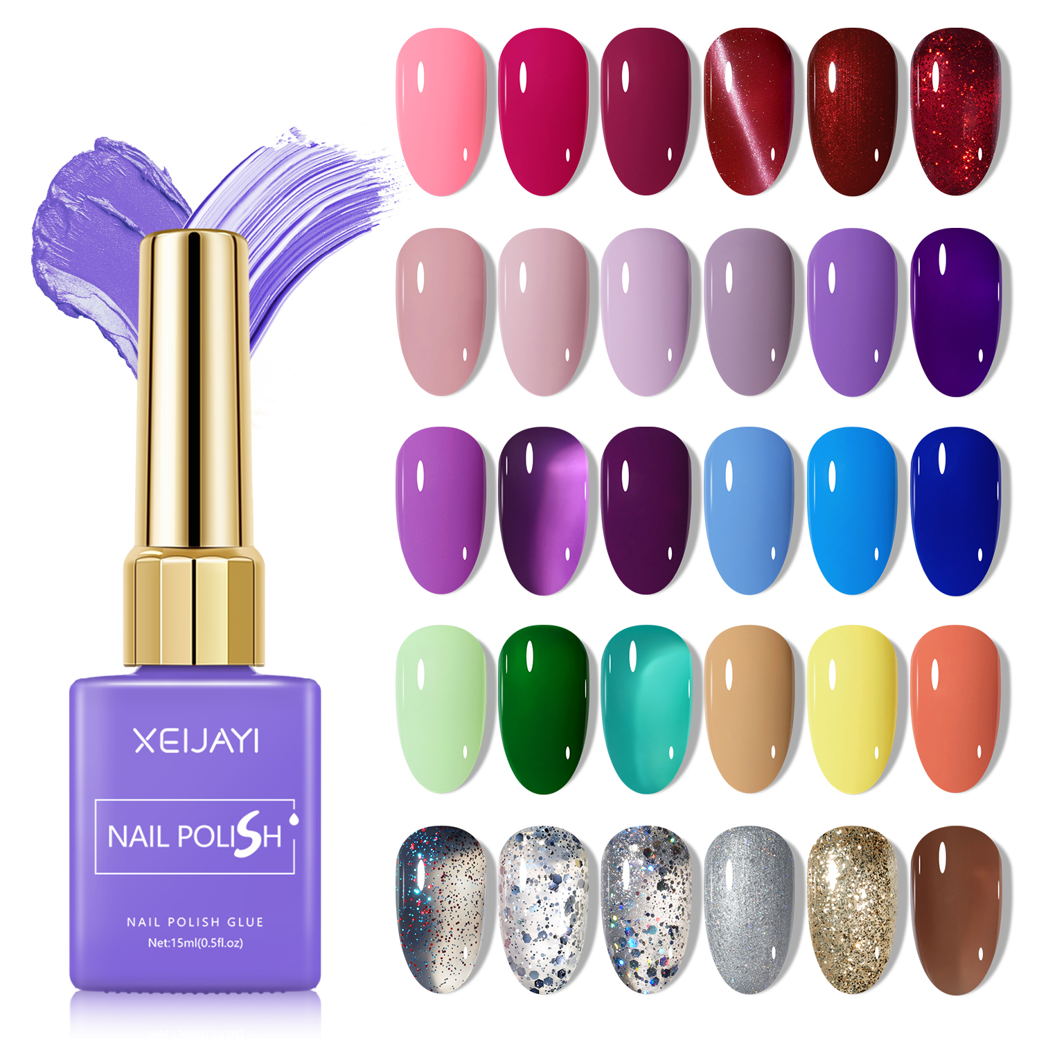 XEIJAYI 60 Colors UV Gel Nail Polish 15ml - Eco-Friendly, Non