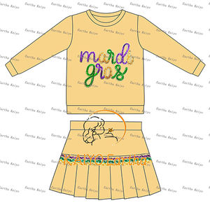 Set di abbigliamento per bambine martedì Gras paillettes Skorts abiti per bambini vestiti per bambini all'ingrosso vestito per ragazze - Product Image 4