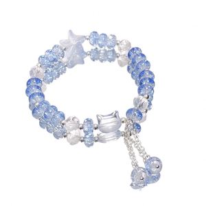 Pulsera de cuentas de cristal craquelado con diseño de gato, estilo palomitas de maíz de fantasía, joyería de cuentas de la amistad para mujer, pulseras de cristal y brazaletes para niñas - Product Image 5
