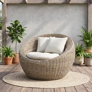 Silla de huevo moderna de alta calidad tejida a mano con ratán natural para muebles de sala de estar uso general en el hogar - Product Image 3