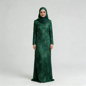Low Price Long Sleeve Green Muslim Dress Chiffon Fabric, Open Zipper |  Alibaba.com