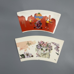 Gobelet en papier découpé avec revêtement PE C1S, impression offset, écologique, pour café, thé, jus - Product Image 3