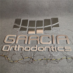 Cửa Hàng Phía Trước Thép Không Gỉ Mộc Mạc Kim Loại Kênh Luminous Signage 3d Backlit Đăng Ánh Sáng <span class=keywords><strong>Led</strong></span> Thư - Product Image 5