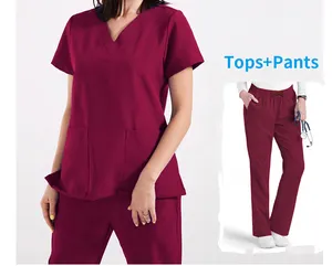 Großhandel Spa Nursing Hospital Uniformen Sets Gedruckte 4-Wege-Stretch-Tops und Hosen Unisex Medical Scrub Uniform für Frauen Männer