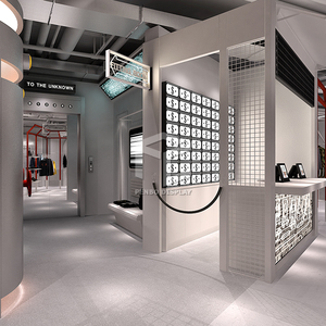 Estante de exhibición de ropa de boutique de nuevo diseño para tienda minorista Soporte de exhibición de ropa de luz LED Muebles de tienda - Product Image 2