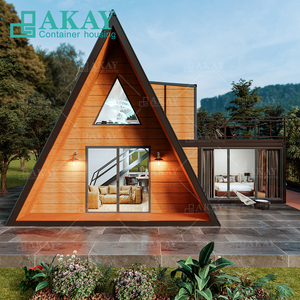 Haut de gamme moderne triangulaire 2 étages Villa préfabriquée bureau extérieur Airbnb cabine hôtel <span class=keywords><strong>maison</strong></span> modulaire maisons préfabriquées - Product Image 4