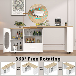 Îlot de <span class=keywords><strong>cuisine</strong></span> mobile moderne avec roulettes Armoire de <span class=keywords><strong>cuisine</strong></span> pivotante à 360 ° avec tiroir et étagères pour salle à manger Maison Bar <span class=keywords><strong>Cuisine</strong></span> - Product Image 4