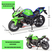 En stock, modèle de moto Welly 2021 Ninja ZX10R, simulation 1:12, modèle de moto en alliage moulé sous pression, collection de voitures, décoration, jouets